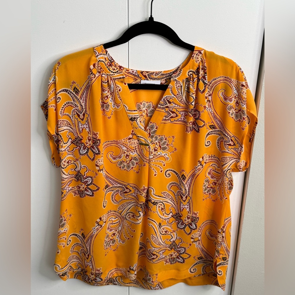 Liz Claiborne Mustard Paisley Blouse